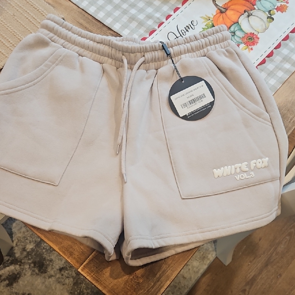 White Fox Boutique Cream Athletic Shorts